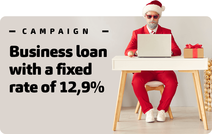 Business loan with a fixed rate of 12,9%